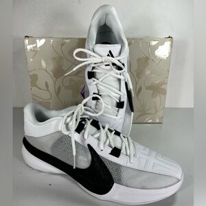 Nike Zoom Freak 5 TB Shoes Men's Size 12.5 White / Black / White DZ2946 100